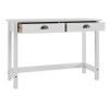 Mesa Consola Hill Con 2 Cajones Madera Pino 110x45x74 Cm Blanco