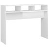 Mesa Consola Madera De Ingeniería Blanco Brillo 105x30x80 Cm