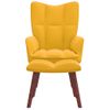 Sillón De Relax Con Taburete Terciopelo Amarillo Mostaza