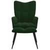 Silla De Relajación Con Taburete Terciopelo Verde Oscuro