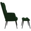 Silla De Relajación Con Taburete Terciopelo Verde Oscuro