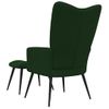 Silla De Relajación Con Taburete Terciopelo Verde Oscuro