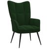 Silla De Relajación Con Taburete Terciopelo Verde Oscuro