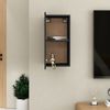 Mueble Para Tv De Madera Contrachapada Negro 30,5x30x60 Cm