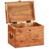 Caja De Almacenaje Madera Maciza De Acacia 39x28x31 Cm Marrón