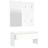 Set De Muebles De Recibidor Madera Contrachapada Roble Ahumado Blanco