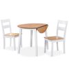 Juego De Comedor De Mdf Y Madera De Caucho 3 Piezas Blanco