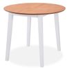 Juego De Comedor De Mdf Y Madera De Caucho 3 Piezas Blanco