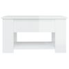 Mesa De Centro Madera Contrachapada Blanco Brillo 79x49x41 Cm