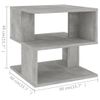 Mesa Auxiliar De Madera Ingeniería Gris Hormigón 40x40x40 Cm