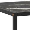 Mesa De Centro Negra Con Vidrio De Mármol Negro 100x50x35 Cm