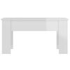 Mesa De Centro Madera Contrachapada Blanco Brillo 101x49x52 Cm