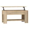 Mesa De Centro Madera Contrachapada Roble Sonoma 101x49x52 Cm Marrón