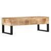 Mesa De Centro De Madera Maciza De Mango 110x50x38 Cm Marrón