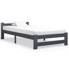 Estructura De Cama Madera Maciza De Pino Gris Oscuro 90x200 Cm