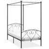 Estructura De Cama Con Dosel Metal Gris 90x200 Cm