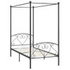 Estructura De Cama Con Dosel Metal Gris 90x200 Cm