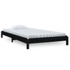 Cama Apilable De Madera Pino Maciza Negro 80x200 Cm