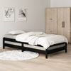 Cama Apilable De Madera Pino Maciza Negro 80x200 Cm