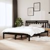 Estructura De Cama Madera Maciza Tamaño King Negro 150x200 Cm