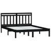 Estructura De Cama Madera Maciza Tamaño King Negro 150x200 Cm