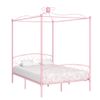 Estructura De Cama Con Dosel Metal Rosa 120x200 Cm