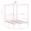 Estructura De Cama Con Dosel Metal Rosa 120x200 Cm