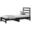 Sofá Cama Extraíble Madera Maciza De Pino Negro 2x(90x200) Cm