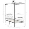 Estructura De Cama Con Dosel Metal Gris 90x200 Cm