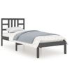 Estructura De Cama De Madera Maciza Gris 100x200 Cm