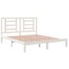 Estructura De Cama De Madera Maciza De Pino Blanco 160x200 Cm