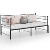 Estructura De Sofá Cama Extraíble Metal Negro 90x200 Cm