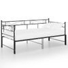 Estructura De Sofá Cama Extraíble Metal Negro 90x200 Cm