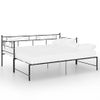 Estructura De Sofá Cama Extraíble Metal Negro 90x200 Cm