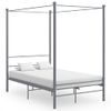 Estructura De Cama Con Dosel Metal Gris 120x200 Cm