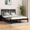 Estructura De Cama Madera Maciza De Pino Negro 120x200 Cm