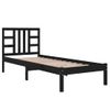 Estructura De Cama Individual Madera Maciza Negra 75x190 Cm