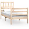 Estructura De Cama De Madera Maciza 90x200 Cm Marrón