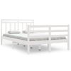 Estructura De Cama Madera Maciza Blanca 120x200 Cm