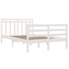 Estructura De Cama Madera Maciza Blanca 120x200 Cm