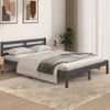 Estructura De Cama Madera Maciza De Pino Gris 140x190 Cm