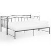 Estructura De Sofá Cama Extraíble De Metal Negro 90x200 Cm