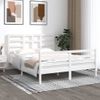 Estructura De Cama Madera Maciza King Size Blanca 150x200 Cm