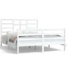 Estructura De Cama Madera Maciza King Size Blanca 150x200 Cm