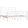 Estructura De Cama Madera Maciza King Size Blanca 150x200 Cm