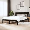 Estructura De Cama De Madera Maciza De Pino Negro 140x200 Cm