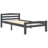 Estructura De Cama Madera Maciza Pino Gris Oscuro 90x200 Cm