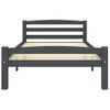 Estructura De Cama Madera Maciza Pino Gris Oscuro 90x200 Cm