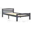 Estructura De Cama Madera Maciza Pino Gris Oscuro 90x200 Cm