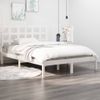 Estructura De Cama Madera Maciza King Size Blanca 150x200 Cm